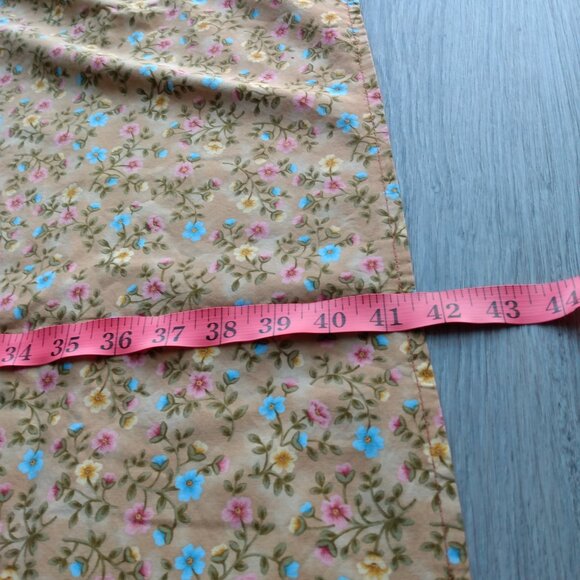 Vintage Tablecloth Homesewn Ditsy Pink Yellow Blue Flowers Country Floral - Picture 5 of 8